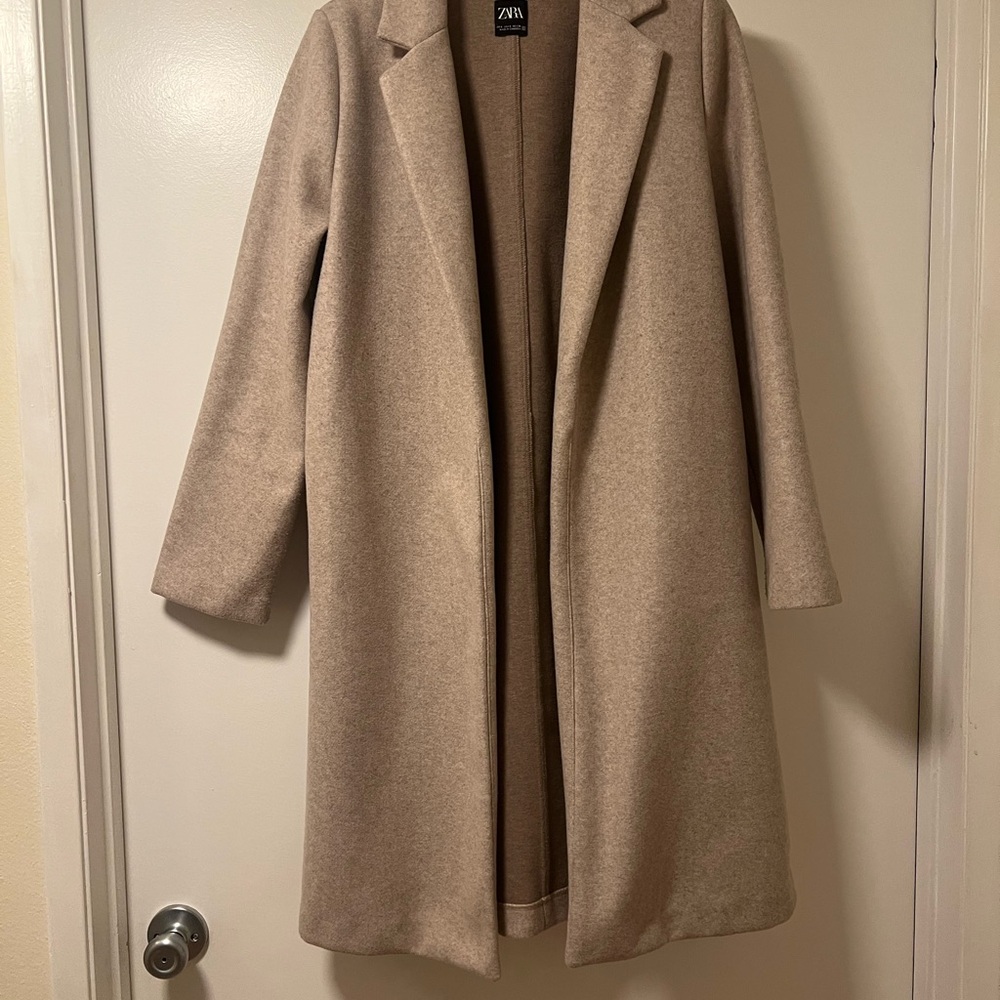 Zara Women's Classic Sand Cloth Coat